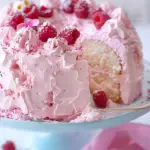 Beautiful Pink Angel Food Cake