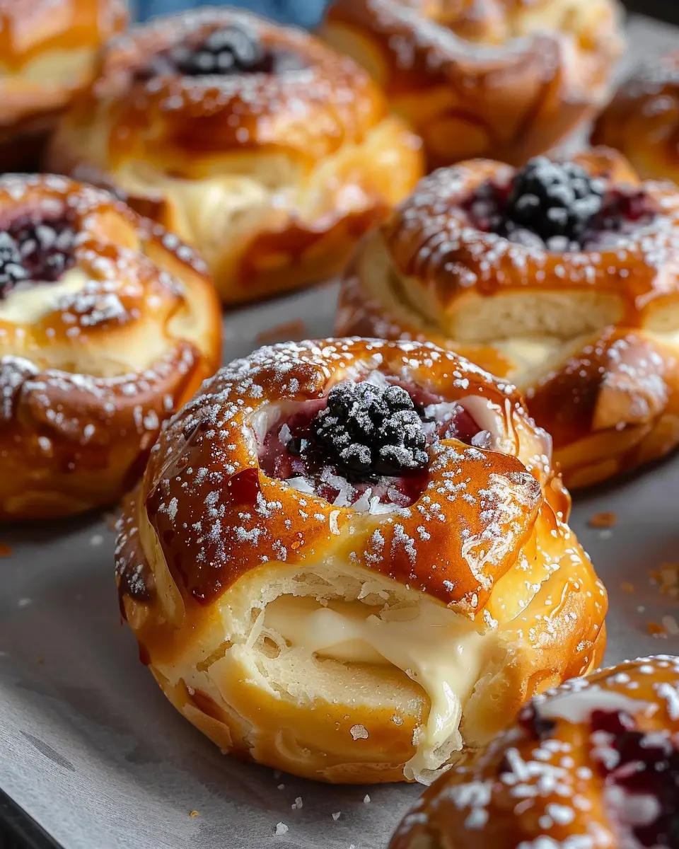 Danish Carnival Buns: Indulgent Vanilla Cheesecake Delight Recipe