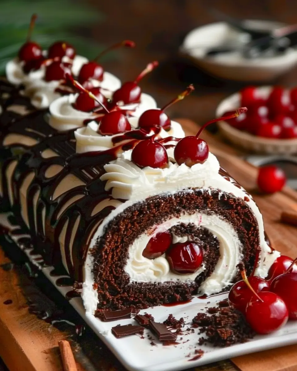 Elegant Black Forest Cake Roll: A Decadent Twist on Tradition