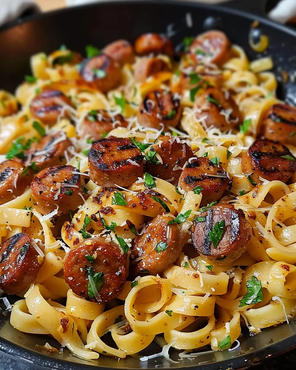 Sticky Honey Garlic Sausage Pasta Skillet: An Easy Family Favorite