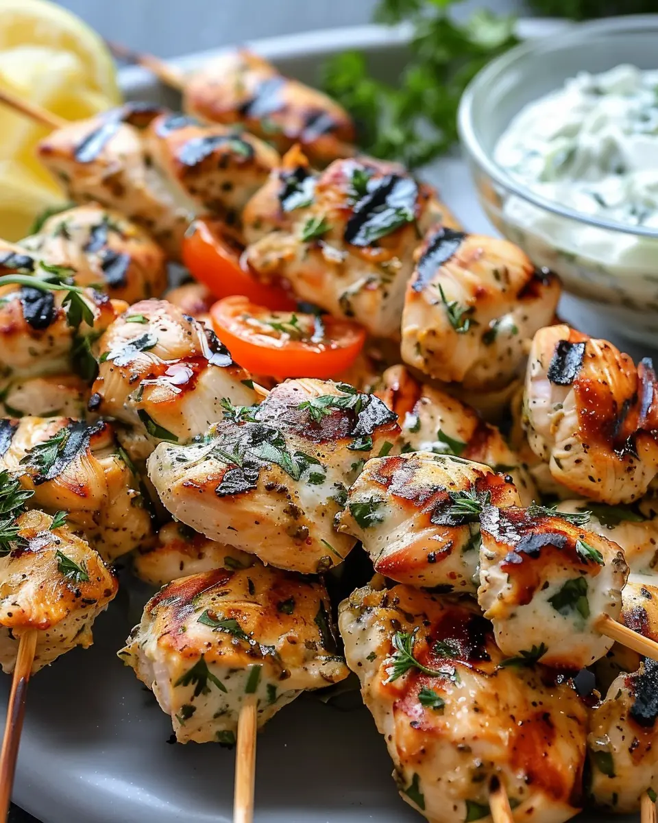 Greek Chicken Souvlaki: Easy Recipe with Creamy Tzatziki Bliss