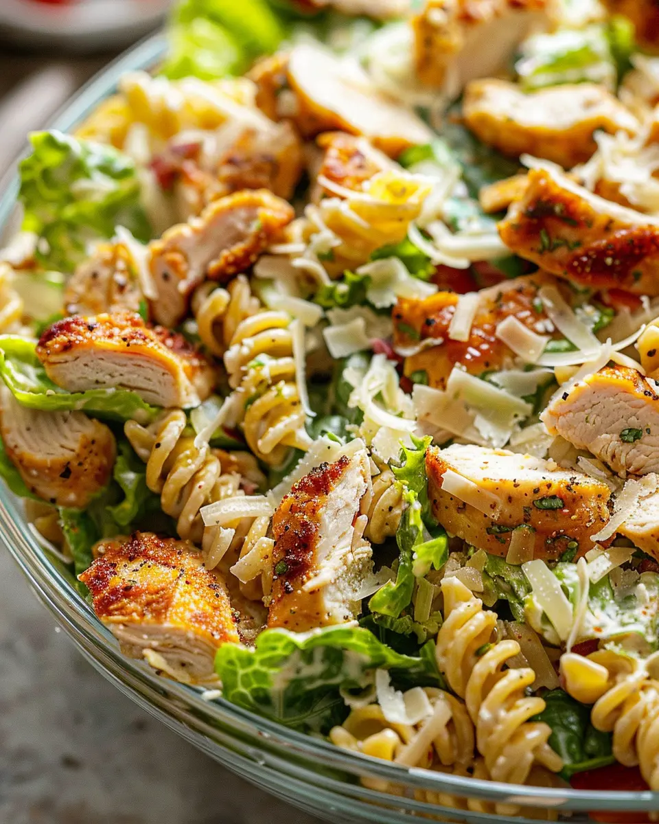 Chicken Caesar Pasta Salad with Turkey Bacon: A Healthy Twist
