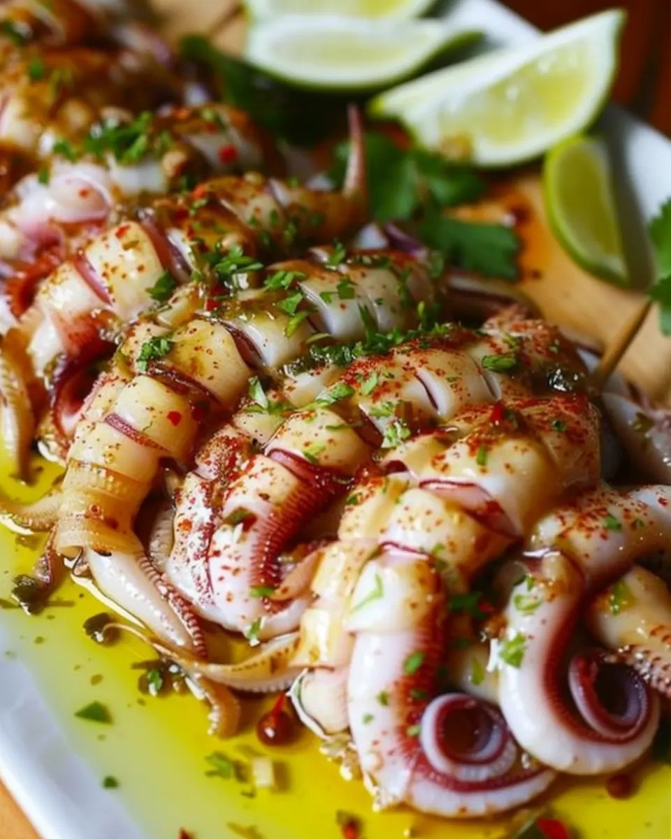 Grilled Stuffed Squid: A Juicy Twist with Turkey Bacon Delight