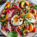 Grilled Nectarine Burrata Prosciutto Salad