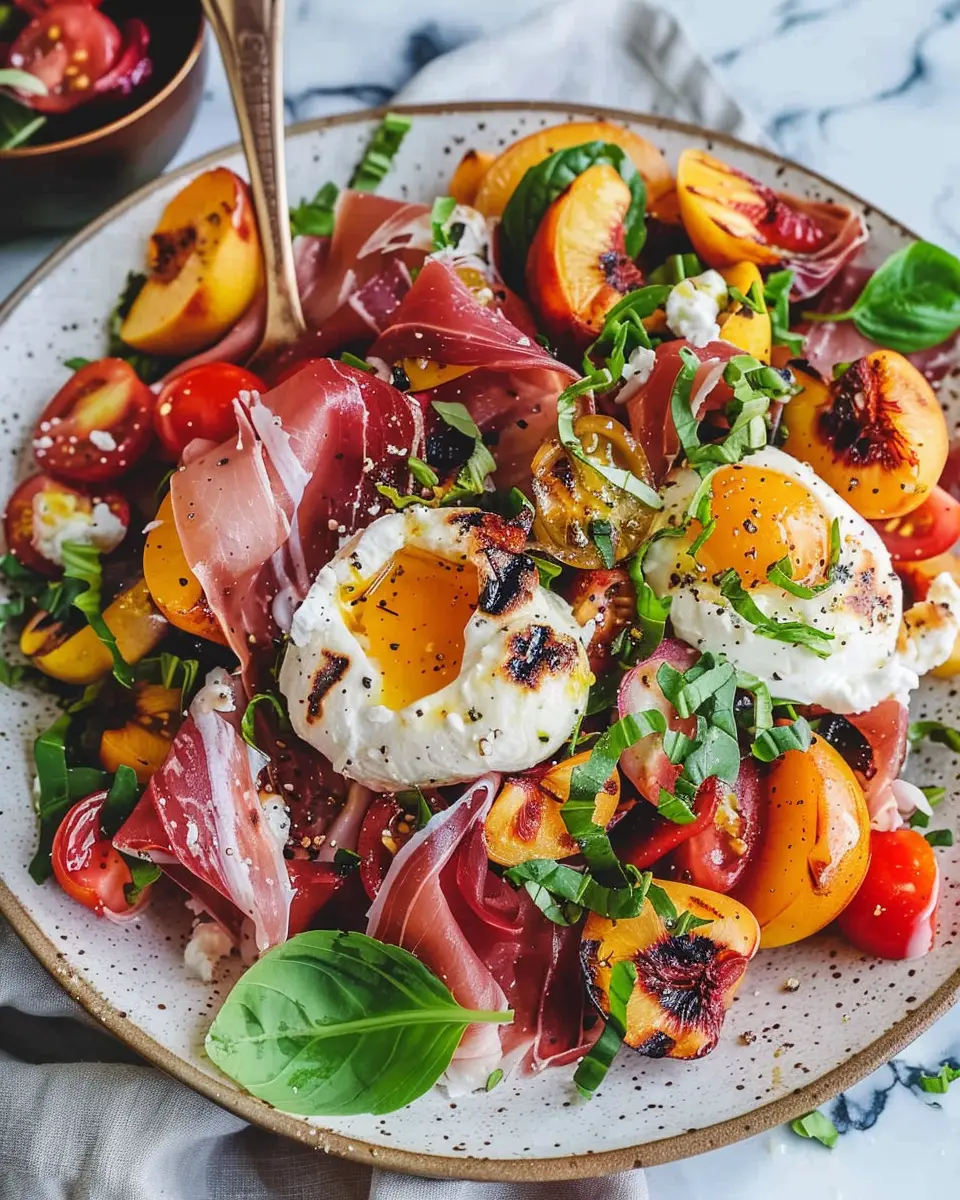 Grilled Nectarine Burrata Prosciutto Salad: A Fresh & Easy Delight