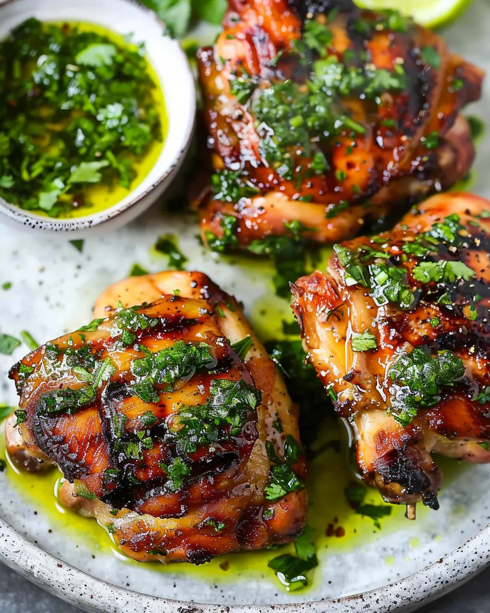 Grilled Chicken Thighs with Chimichurri: Juicy and Flavorful Delight