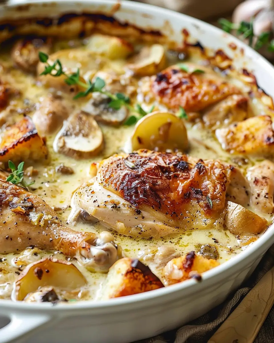 French Chicken Casserole a la Normande: Easy Comfort Food Delight