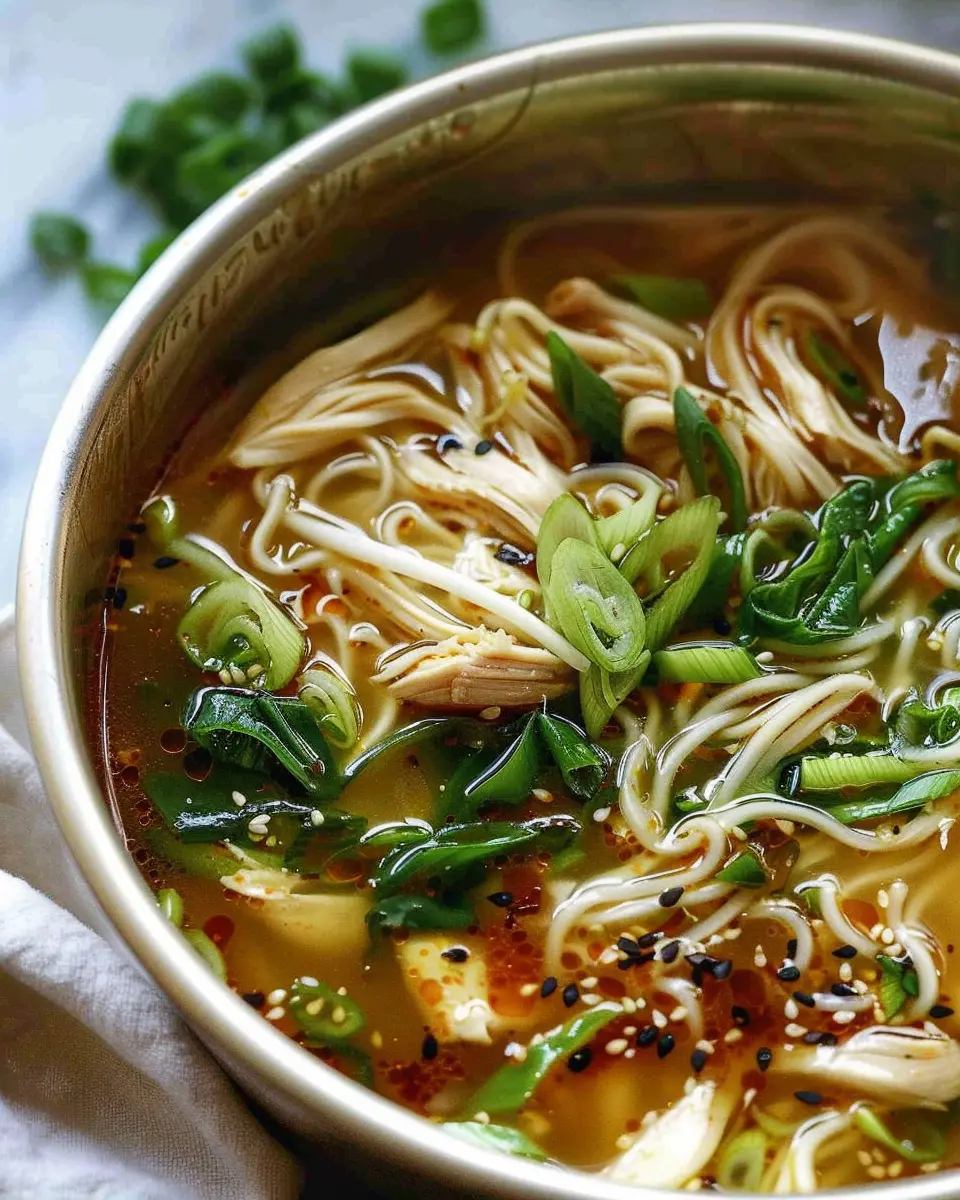 Aromatic Ginger Scallion Chicken Noodle Soup for Cozy Nights