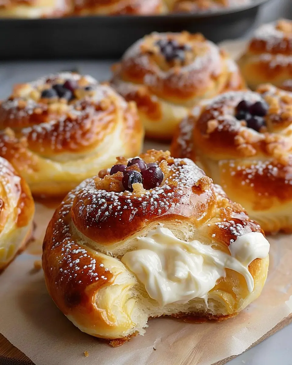 Danish Carnival Buns: Indulgent Vanilla Cheesecake Delight Recipe